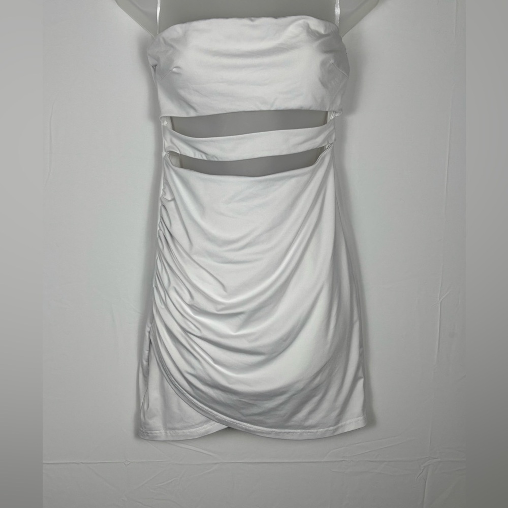 Superdown Mini Dress Strapless Bodycon Cutout White- Medium - Picture 4 of 12